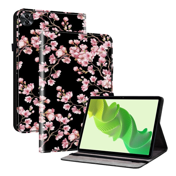 For Realme Pad 2 11.5 Crystal Texture Painted Leather Tablet Case(Plum Bossom)