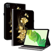 For Realme Pad 2 11.5 Crystal Texture Painted Leather Tablet Case(Gold Butterfly Rose)