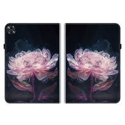 For Realme Pad 2 11.5 Crystal Texture Painted Leather Tablet Case(Purple Peony)