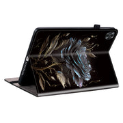 For Realme Pad 2 11.5 Crystal Texture Painted Leather Tablet Case(Black Rose)