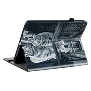 For Realme Pad 2 11.5 Crystal Texture Painted Leather Tablet Case(Cat Reflection Tiger)