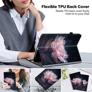 For Realme Pad X Crystal Texture Painted Leather Tablet Case(Purple Peony)