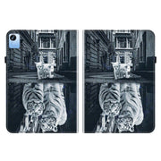 For Realme Pad X Crystal Texture Painted Leather Tablet Case(Cat Reflection Tiger)