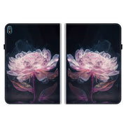 For Nokia T20 10.4 2021 Crystal Texture Painted Leather Tablet Case(Purple Peony)