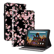 For Amazon Fire HD 10 2019/2017 Crystal Texture Painted Leather Smart Tablet Case(Plum Bossom)