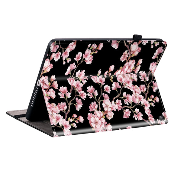 For Amazon Fire HD 10 2019/2017 Crystal Texture Painted Leather Smart Tablet Case(Plum Bossom)