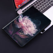 For Amazon Fire HD 10 2019/2017 Crystal Texture Painted Leather Smart Tablet Case(Purple Peony)