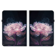 For Amazon Fire HD10 / HD10 Plus 2021 Crystal Texture Painted Leather Smart Tablet Case(Purple Peony)