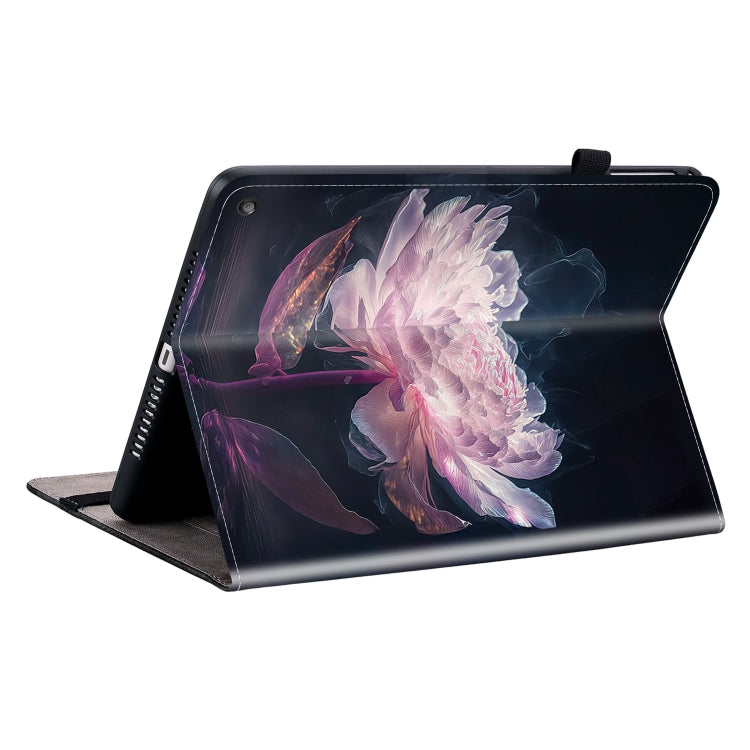 For Amazon Fire HD10 / HD10 Plus 2021 Crystal Texture Painted Leather Smart Tablet Case(Purple Peony)