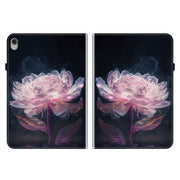 For Lenovo M10 Plus 10.3 Crystal Texture Painted Leather Tablet Case(Purple Peony)