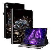 For Lenovo M10 Plus 10.3 Crystal Texture Painted Leather Tablet Case(Black Rose)