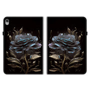 For Lenovo M10 Plus 10.3 Crystal Texture Painted Leather Tablet Case(Black Rose)