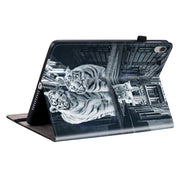 For Lenovo M10 Plus 10.3 Crystal Texture Painted Leather Tablet Case(Cat Reflection Tiger)