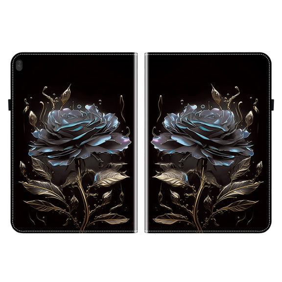 For Lenovo Tab M10 X605 / M10 HD X505 Crystal Texture Painted Leather Tablet Case(Black Rose)