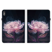 For Lenovo Tab M10 5G 2023 Crystal Texture Painted Leather Tablet Case(Purple Peony)