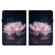 For Lenovo Tab M10 10.1 3rd Gen Crystal Texture Painted Leather Tablet Case(Purple Peony)