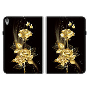 For Lenovo Tab M10 HD Gen2 Crystal Texture Painted Leather Tablet Case(Gold Butterfly Rose)