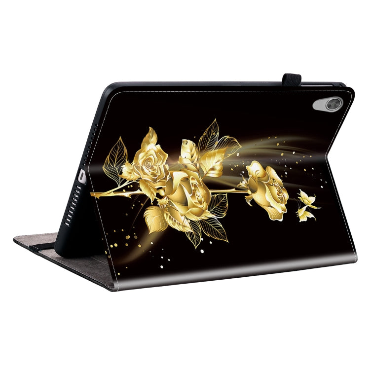 For Lenovo Tab M10 HD Gen2 Crystal Texture Painted Leather Tablet Case(Gold Butterfly Rose)