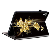 For Lenovo Tab M10 HD Gen2 Crystal Texture Painted Leather Tablet Case(Gold Butterfly Rose)