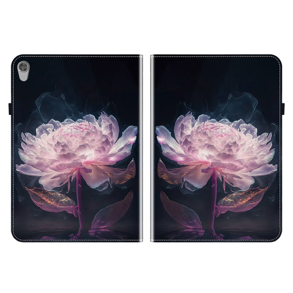 For Lenovo Tab M10 HD Gen2 Crystal Texture Painted Leather Tablet Case(Purple Peony)