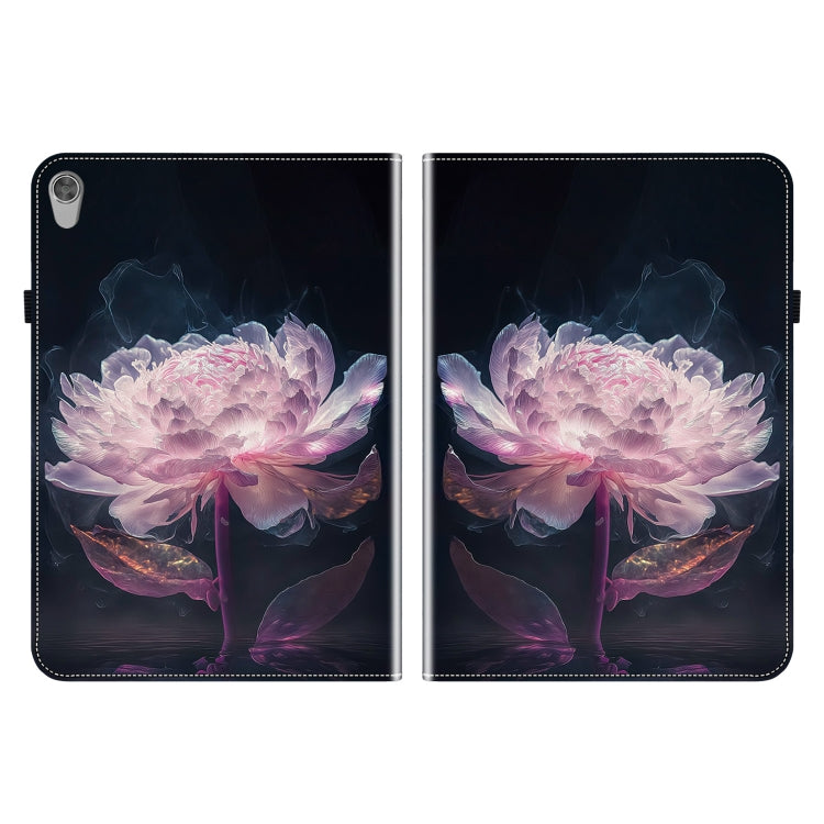For Lenovo Tab M10 HD Gen2 Crystal Texture Painted Leather Tablet Case(Purple Peony)