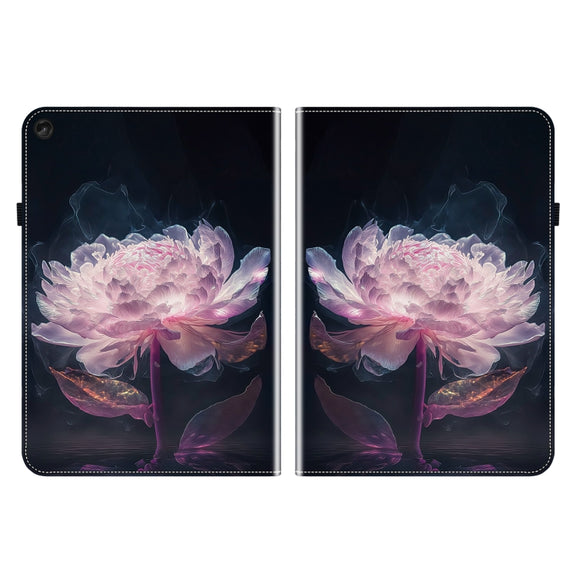 For Lenovo Tab M10 Plus HD 10.6 3rd Gen Crystal Texture Painted Leather Tablet Case(Purple Peony)