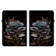 For Lenovo Tab M10 Plus HD 10.6 3rd Gen Crystal Texture Painted Leather Tablet Case(Black Rose)