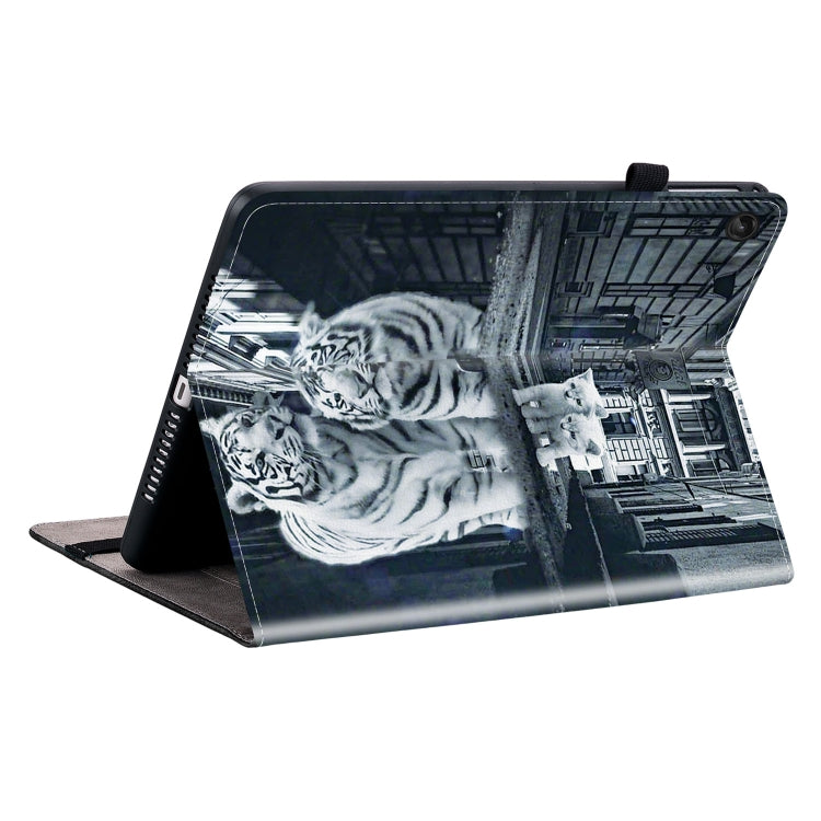 For Lenovo Tab M10 Plus HD 10.6 3rd Gen Crystal Texture Painted Leather Tablet Case(Cat Reflection Tiger)