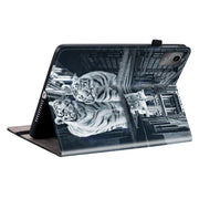 For Lenovo Tab M11/ Xiaoxin Pad 11 2024 Crystal Texture Painted Leather Tablet Case(Cat Reflection Tiger)