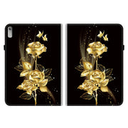 For Lenovo Tab P11 Gen 2 11.5 Crystal Texture Painted Leather Tablet Case(Gold Butterfly Rose)