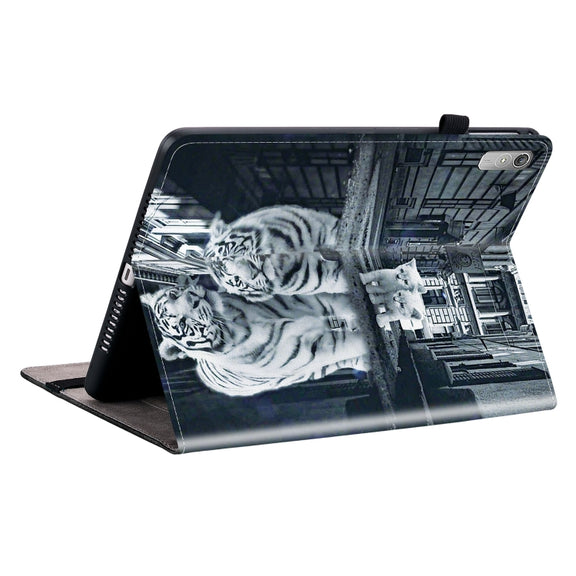 For Lenovo Tab P11 Gen 2 11.5 Crystal Texture Painted Leather Tablet Case(Cat Reflection Tiger)