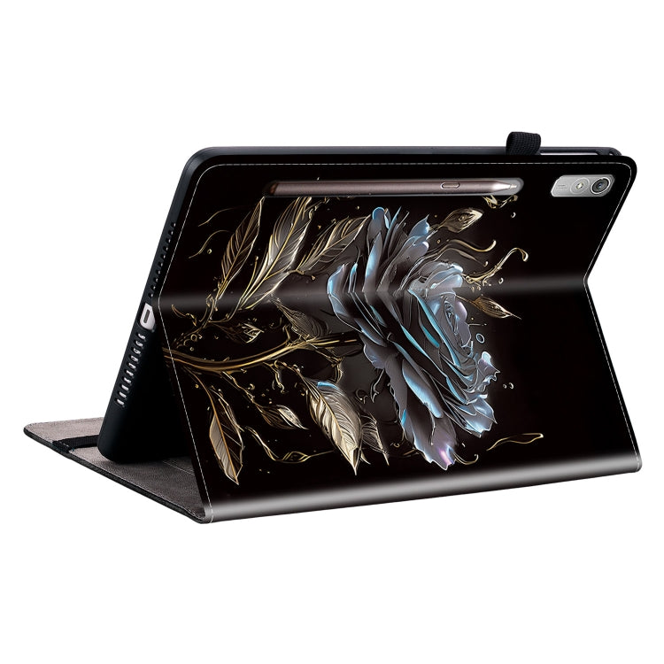 For Lenovo Tab P11 Pro Gen 2 11.2 Crystal Texture Painted Leather Tablet Case(Black Rose)