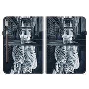For Lenovo Tab P11 Pro Gen 2 11.2 Crystal Texture Painted Leather Tablet Case(Cat Reflection Tiger)