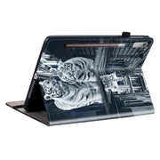 For Lenovo Tab P11 Pro Gen 2 11.2 Crystal Texture Painted Leather Tablet Case(Cat Reflection Tiger)
