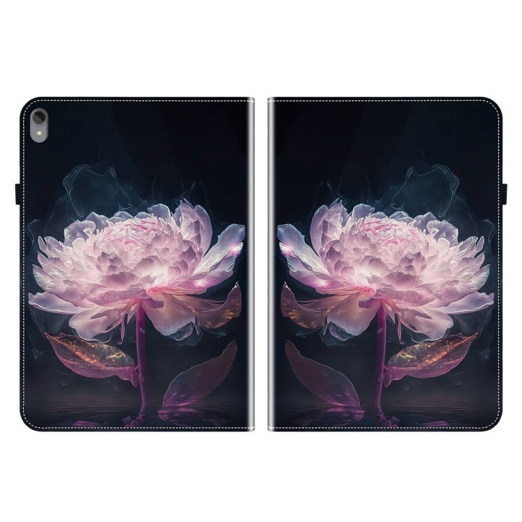 For Lenovo Tab P11 / Xiaoxin Pad Plus Crystal Texture Painted Leather Tablet Case(Purple Peony)