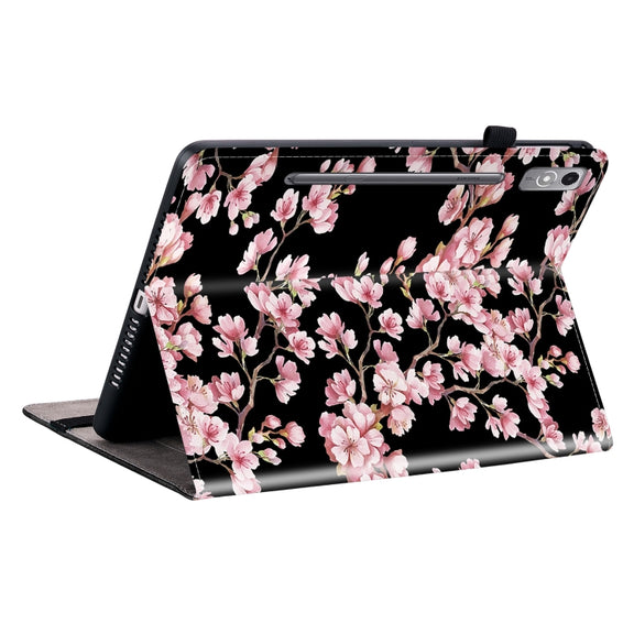 For Lenovo Tab P12 12.7 Crystal Texture Painted Leather Tablet Case(Plum Bossom)