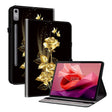 For Lenovo Tab P12 12.7 Crystal Texture Painted Leather Tablet Case(Gold Butterfly Rose) - Lenovo by PMC TechLife | Online Shopping South Africa | PMC TechLife | Buy Now Pay Later Mobicred