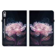For Lenovo Tab P12 12.7 Crystal Texture Painted Leather Tablet Case(Purple Peony)