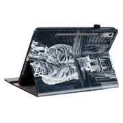 For Lenovo Tab P12 12.7 Crystal Texture Painted Leather Tablet Case(Cat Reflection Tiger)
