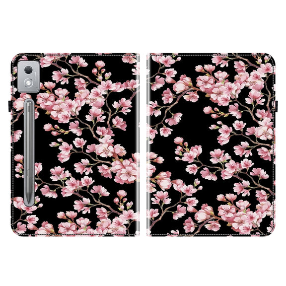 For Lenovo Tab P12 12.7 2025 Crystal Texture Painted Leather Tablet Case(Plum Bossom)