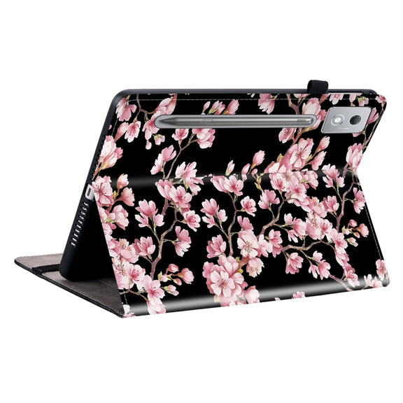 For Lenovo Tab P12 12.7 2025 Crystal Texture Painted Leather Tablet Case(Plum Bossom)