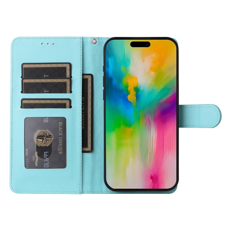 For iPhone 16 Pro Diamond Lattice Leather Flip Phone Case(Mint Green)