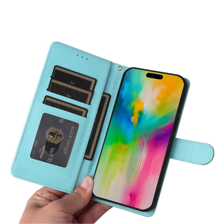 For iPhone 16 Pro Diamond Lattice Leather Flip Phone Case(Mint Green)