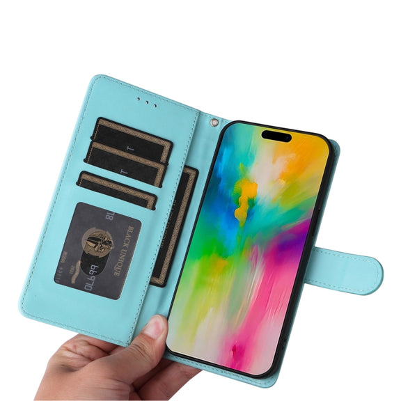 For iPhone 16 Pro Diamond Lattice Leather Flip Phone Case(Mint Green)