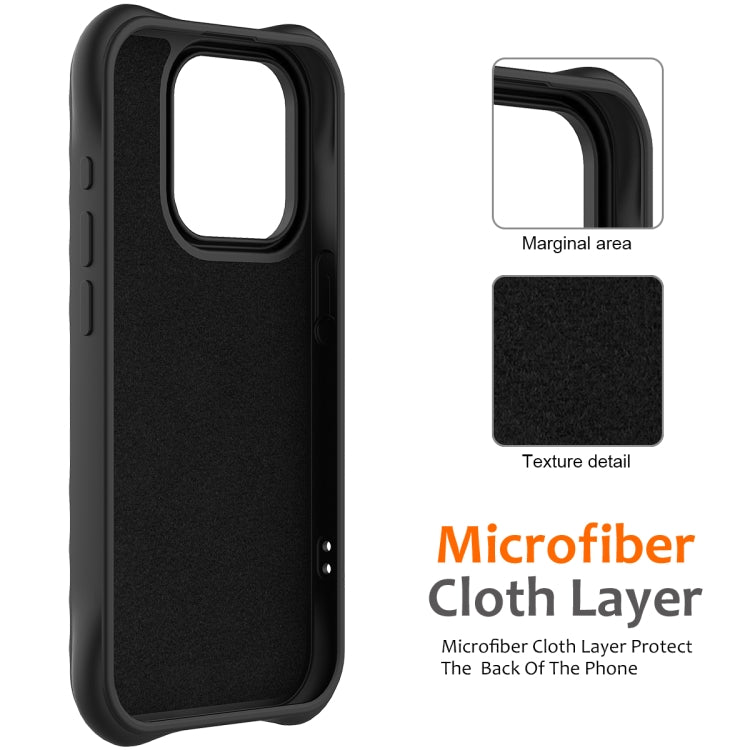 For iPhone 16 Pro Max Wave Texture MagSafe Magnetic Liquid Silicone Phone Case(Black)