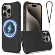 For iPhone 16 Pro Wave Texture MagSafe Magnetic Liquid Silicone Phone Case(Black) - iPhone 16 Pro Cases by PMC TechLife | Online Shopping South Africa | PMC TechLife | Buy Now Pay Later Mobicred