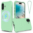 For iPhone 16 Plus Wave Texture MagSafe Magnetic Liquid Silicone Phone Case(Green) - iPhone 16 Plus Cases by PMC TechLife | Online Shopping South Africa | PMC TechLife | Buy Now Pay Later Mobicred