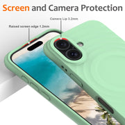 For iPhone 16 Wave Texture MagSafe Magnetic Liquid Silicone Phone Case(Green)