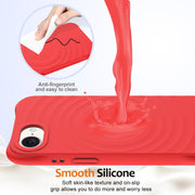 For iPhone 16e Wave Texture MagSafe Magnetic Liquid Silicone Phone Case(Red)