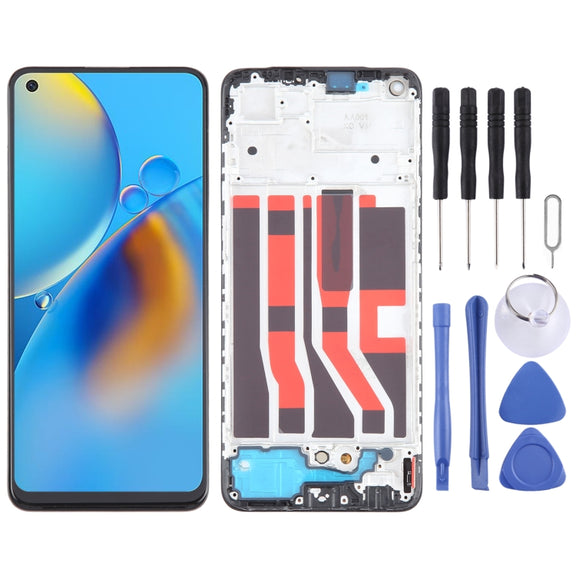 For OPPO F19 Original AMOLED LCD Screen Digitizer Full Assembly with Frame